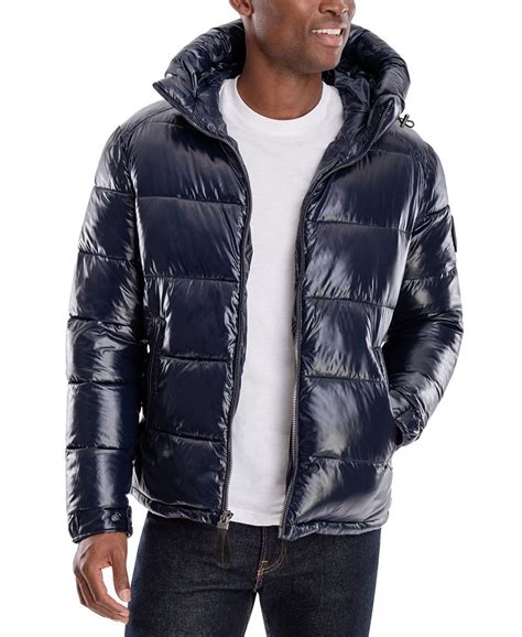 michael kors mens shiny jacket|Michael Kors men's puffer jacket.